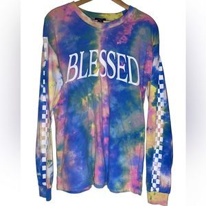 Tye dye long sleeve shirt “Blessed”